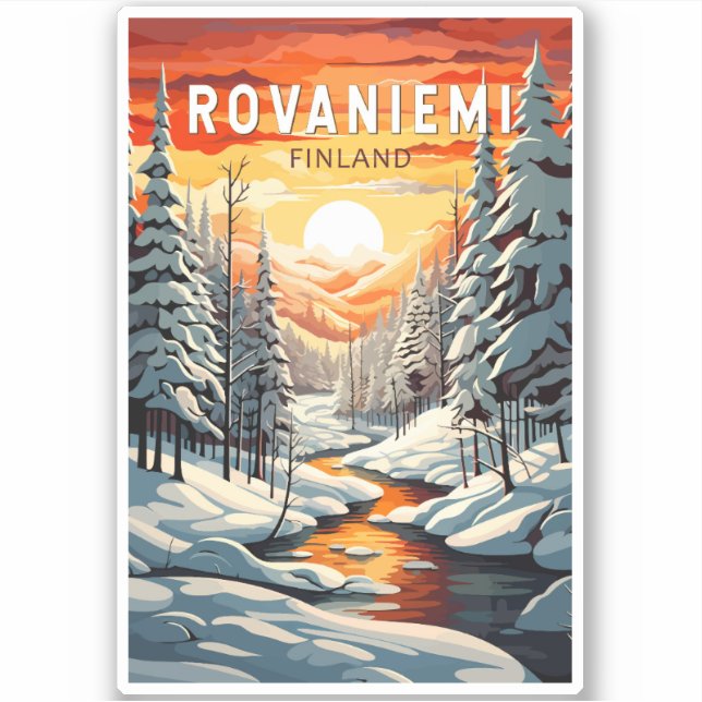 Rovaniemi Finland Travel Art Vintage Sticker (Front)