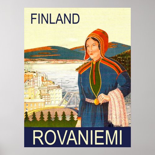 Rovaniemi Finland woman on the coast Poster
