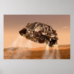 Rover & Descent Stage For Mars Science Laboratory Poster