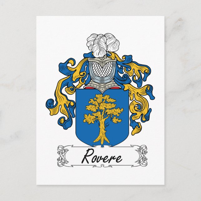 Rovere Family Crest Postcard (Front)