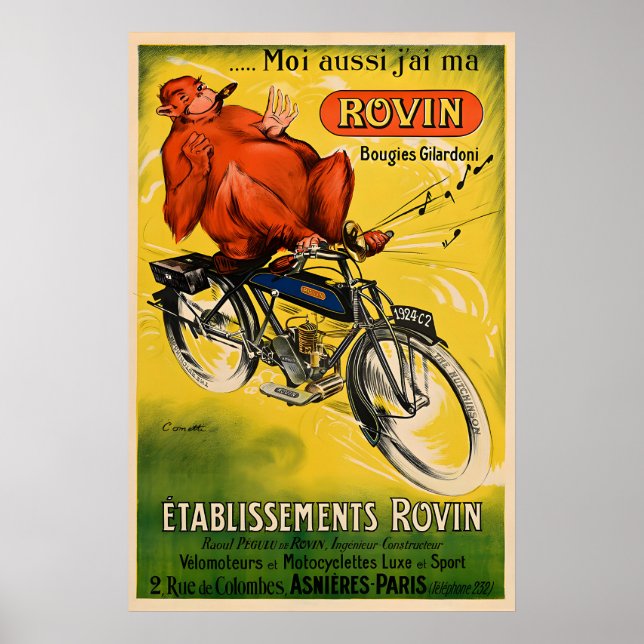 Rovin - Vintage Motorcycle Poster Prints (Front)