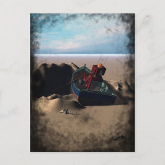 Row Boat Robot Postcard