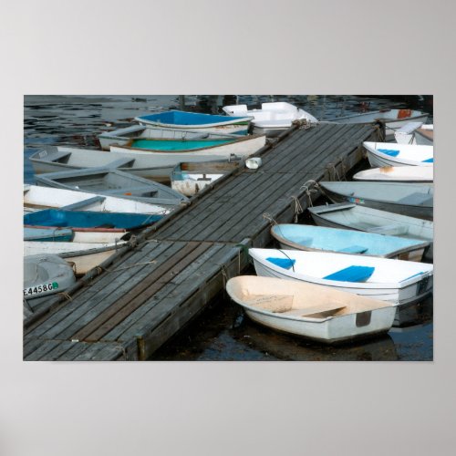 Row Boats at Dock Poster