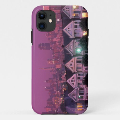 Row houses at sunset in San Francisco iPhone 11 Case