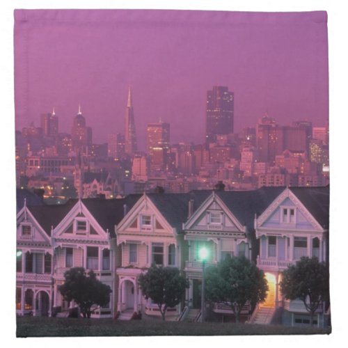 Row houses at sunset in San Francisco Napkin
