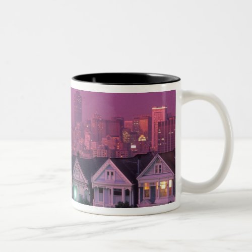 Row houses at sunset in San Francisco Two_Tone Coffee Mug