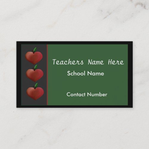 Row of Apples Teachers Business Card