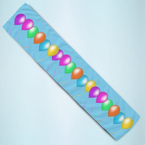Row of Balloons With Ribbons in Bright Colours Scarf