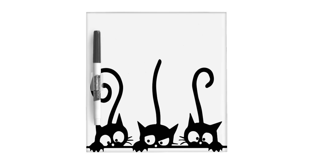 ROW OF BLACK CATS DRY ERASE BOARD Zazzle