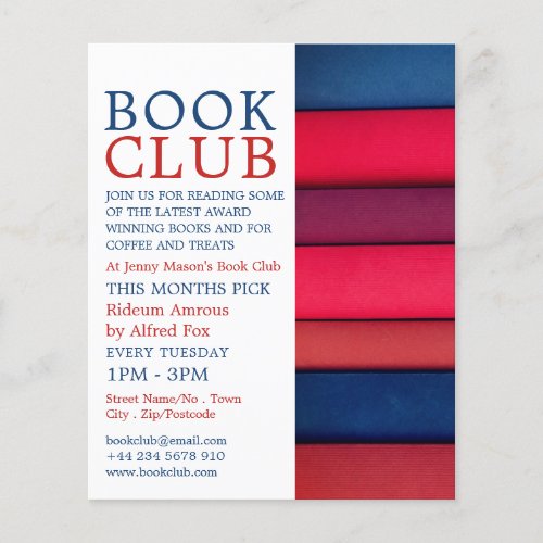 Row of Books Book Club Advertising Flyer