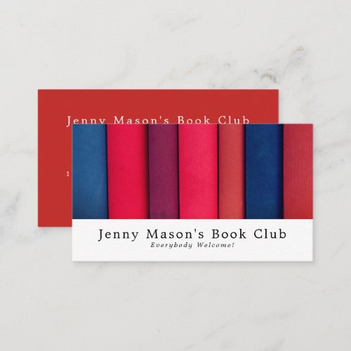 Row of Books Book Club Business Card