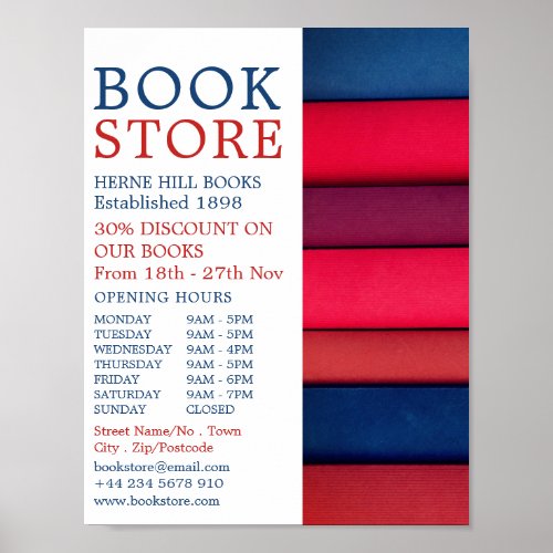 Row of Books Book Store Advertising Poster