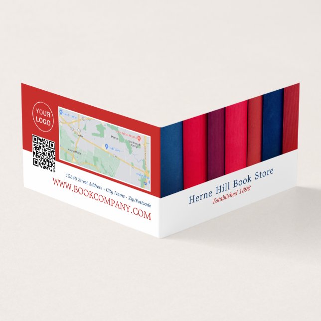 Row of Books, Book Store Detailed Loyalty Business Card (Outside)