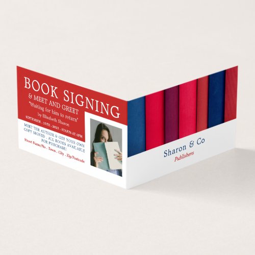 Row of Books Publisher Writer Book Signing Business Card