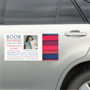Row of Books, Writers Book Signing Advertising Car Magnet