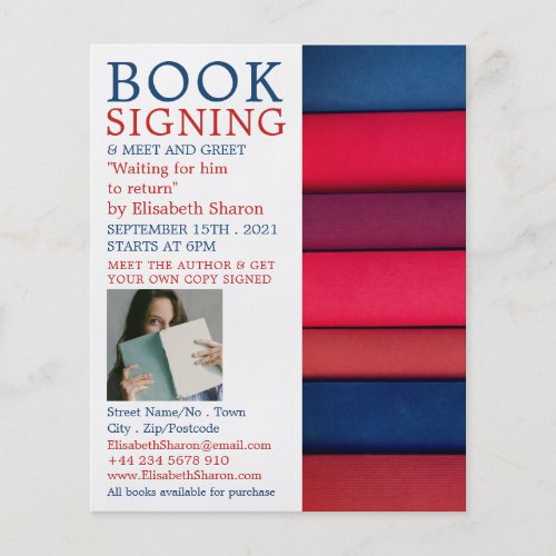 Row of Books Writers Book Signing Advertising Flyer