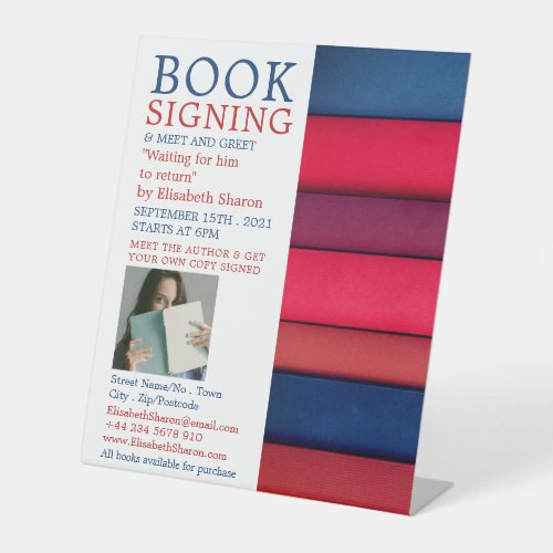 Row of Books Writers Book Signing Advertising Pedestal Sign