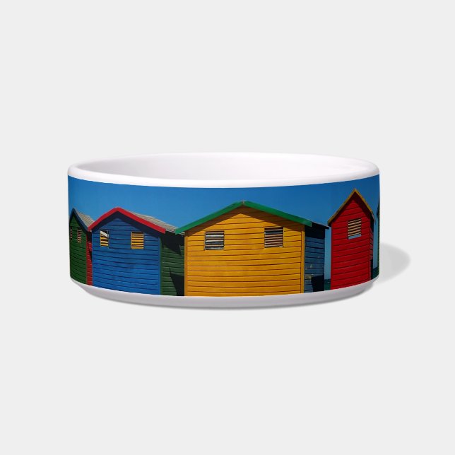 Row of Brightly Colored Beach Huts Bowl (Left)