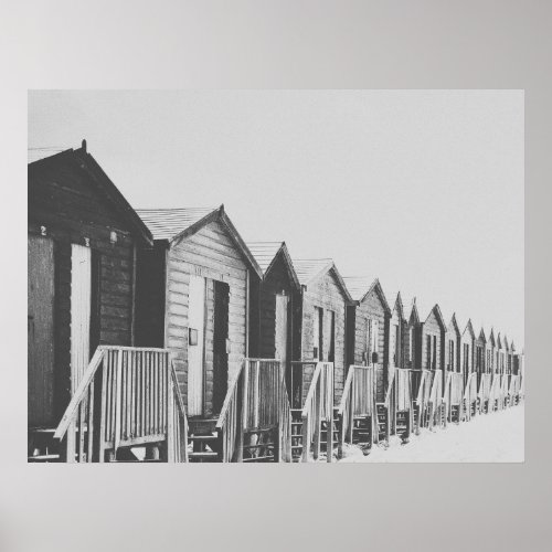 Row of Cabins on the Beach Photo Poster