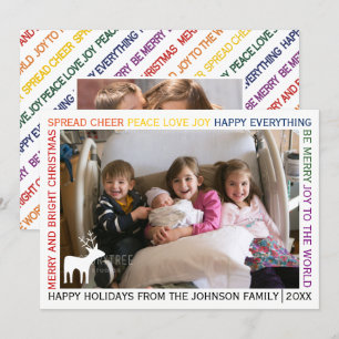 Row of Christmas wishes holiday photo card