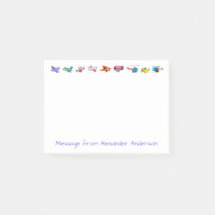 Row of Colorful Airplanes Personalize Notes