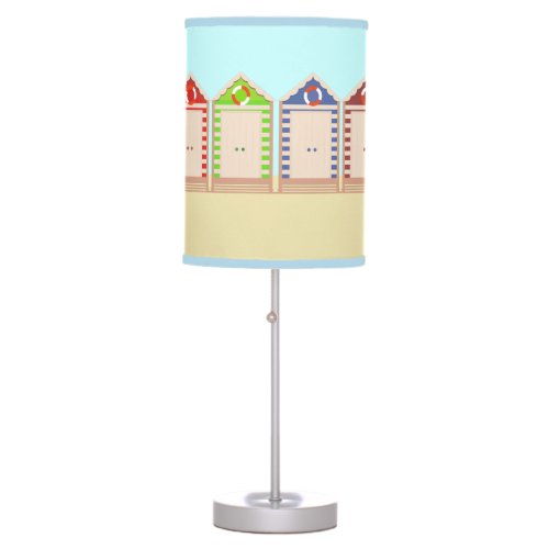 Row of Colorful Beach Huts Table Lamp