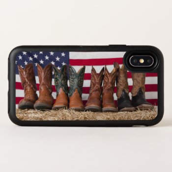 Row Of Cowboy Boots On Haystack Otterbox Symmetry Iphone X Case by prophoto at Zazzle
