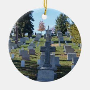 Row of Cross Headstones, Arlington Ceramic Ornament