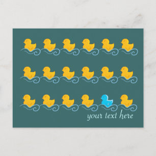 row of cute ducks card