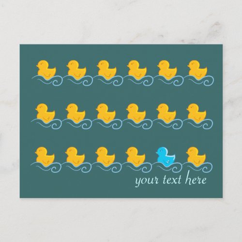 row of cute ducks card
