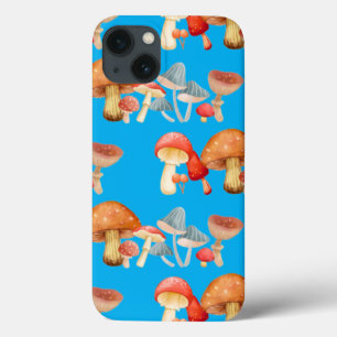 Row of Cute Mushroom Fungi Lover Mycology iPhone 13 Case