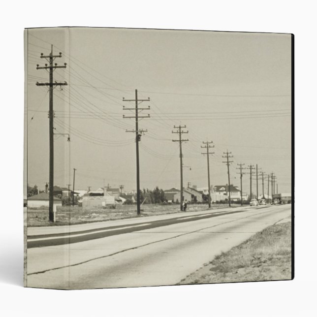 Row of Electricity Poles 3 Ring Binder (Front/Spine)