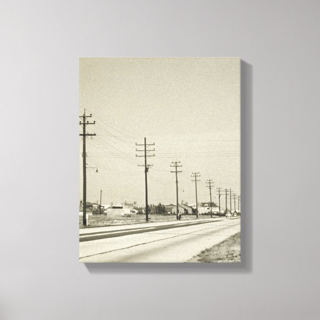 Row of Electricity Poles Canvas Print (Front)