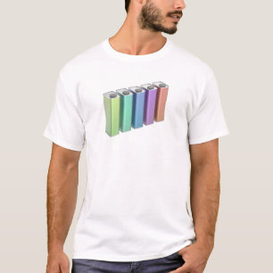 Row of five colorful square tin cans for motor oil T-Shirt