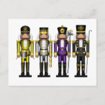 Row of Five Non-Binary Pride Flag Nutcrackers Postcard