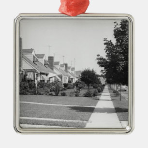 Row of Houses Metal Ornament