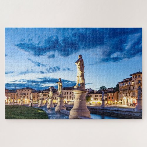 Row of illuminated statues in Padova Jigsaw Puzzle