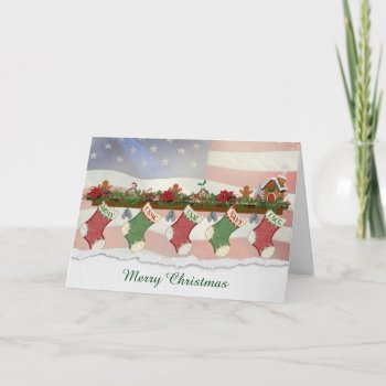 Row Of Military Christmas Stockings Holiday Card by dryfhout at Zazzle