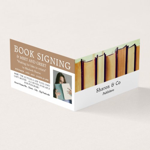 Row of Old Books Publisher Writer Book Signing Business Card