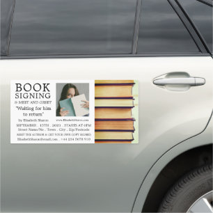 Row of Old Books, Writers Book Signing Advertising Car Magnet