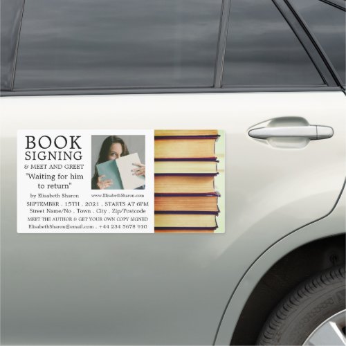 Row of Old Books Writers Book Signing Advertising Car Magnet