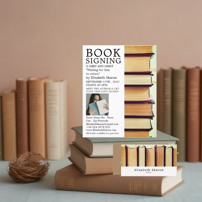 Row of Old Books, Writers Business Card (Creator Uploaded)