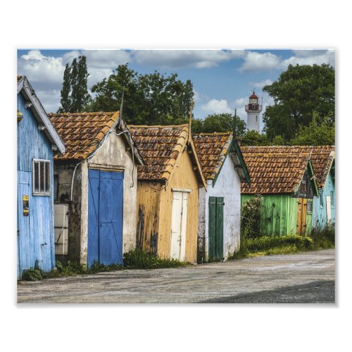Row of old French Rustic Shacks Photo Print