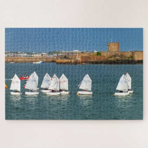 Row of Optimist boats Jigsaw Puzzle