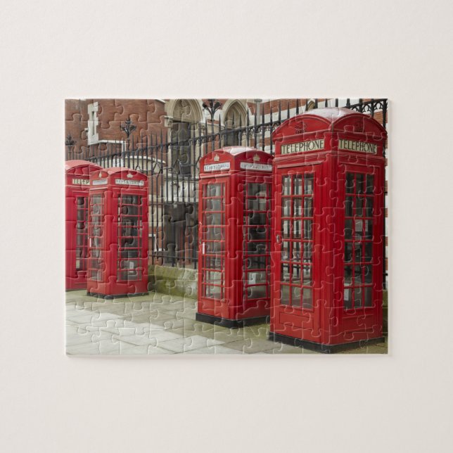 Row of phone boxes at the back of the Royal Jigsaw Puzzle (Horizontal)