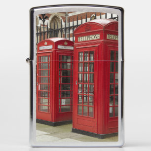 Row of phone boxes at the back of the Royal Zippo Lighter