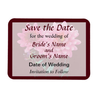 Row of Pink Dahlias Save the Date Magnet