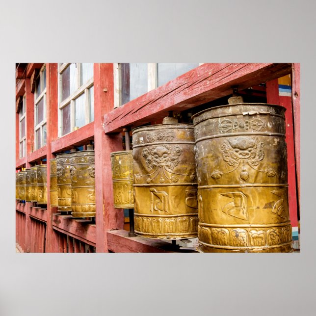 Row Of Prayer Wheels Poster (Front)