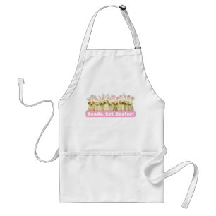 Row of Puppy Bunnies Adult Apron