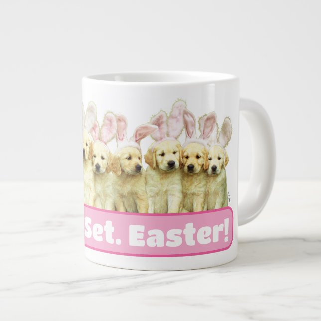 Row of Puppy Bunnies Giant Coffee Mug (Front Right)